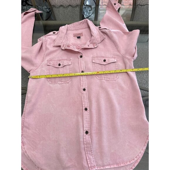 Universal Thread Pink Button-Down Utility Shirt Long Sleeve Double Chest Pockets - Picture 7 of 7